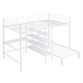 thumbnail image 6 of Harper & Bright Designs Full Over Twin Metal Bunk Bed, L Shaped Loft Bed Frame with Built-in Desk and Shelves, White, 6 of 11