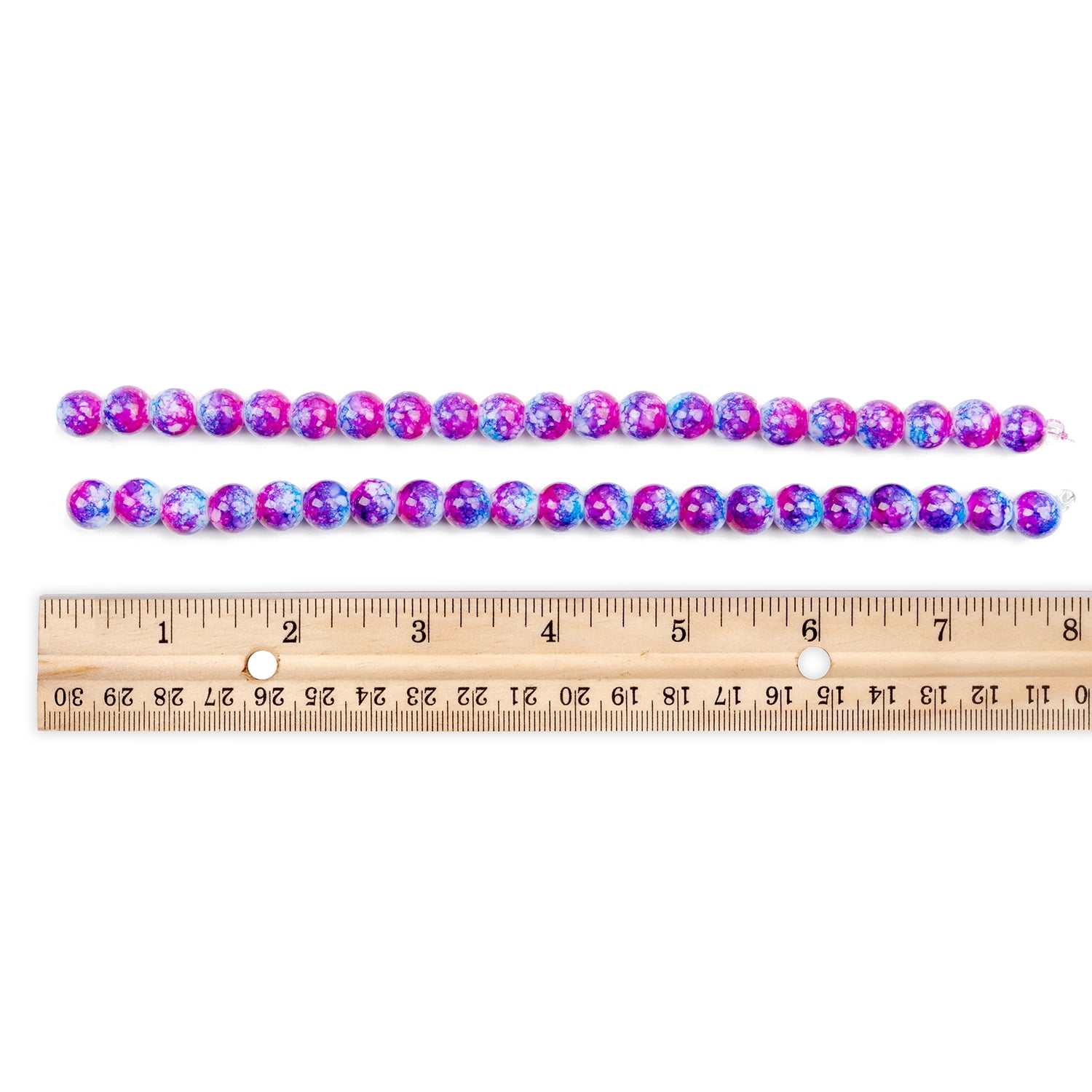 Cousin DIY 10mm Blue Pink Purple Tie-dye Glass Bead Strand, 42 Pieces, Model AJM63715360