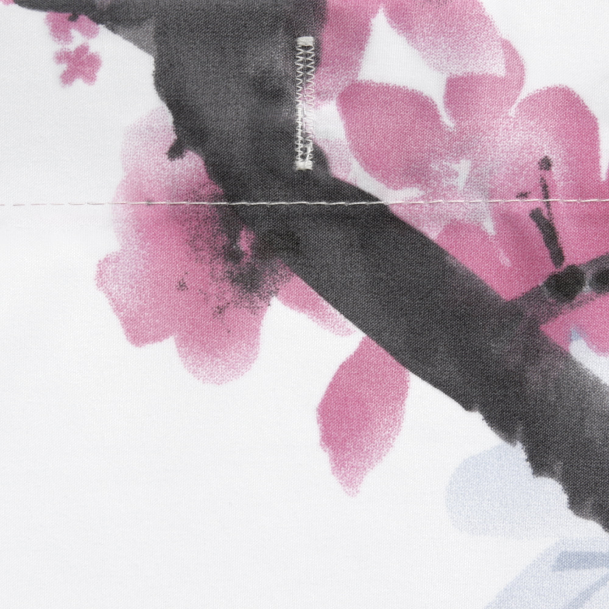Maytex Cherry Blossom Floral Fabric Shower Curtain, Pink, 70" x 72"