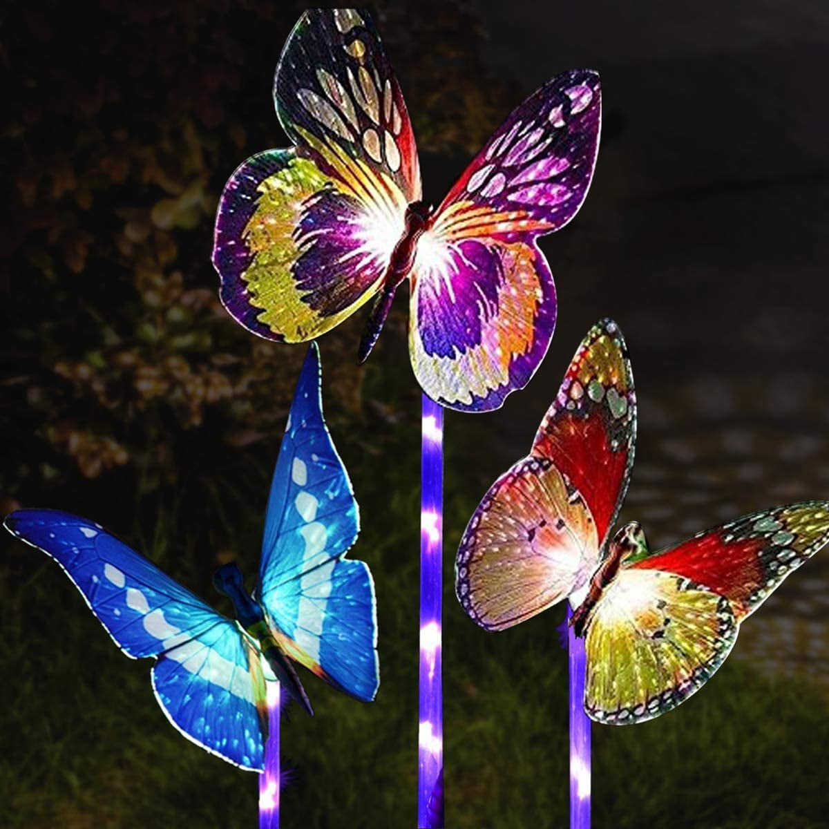 Solar Lights Outdoor, Waterproof Solar Garden Lights, Multi-Color Changing Solar Butterfly Lights for Outdoor Path, Yard, Lawn(1pc)