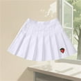 thumbnail image 5 of AHTJRT Girl's Skirt High Waist A-Line Pleated Uniform Mini Skirt Strawberry Patterns Printed Shorts Athletic Tennis Skirt White 9-10 Years, 5 of 5