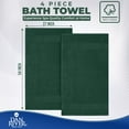thumbnail image 3 of Dan River Bath Towel 4 Pack 27x54 in Ultra Soft Quick Drying Cotton Towel - Hunter Green, 3 of 8