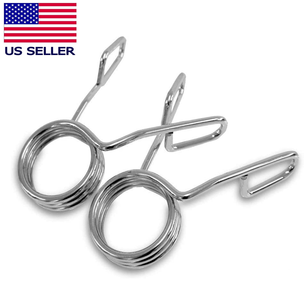 2x Olympic Spinlock Collar Barbell Dumbell Clips Clamp Weight Bar Locks Buckle 