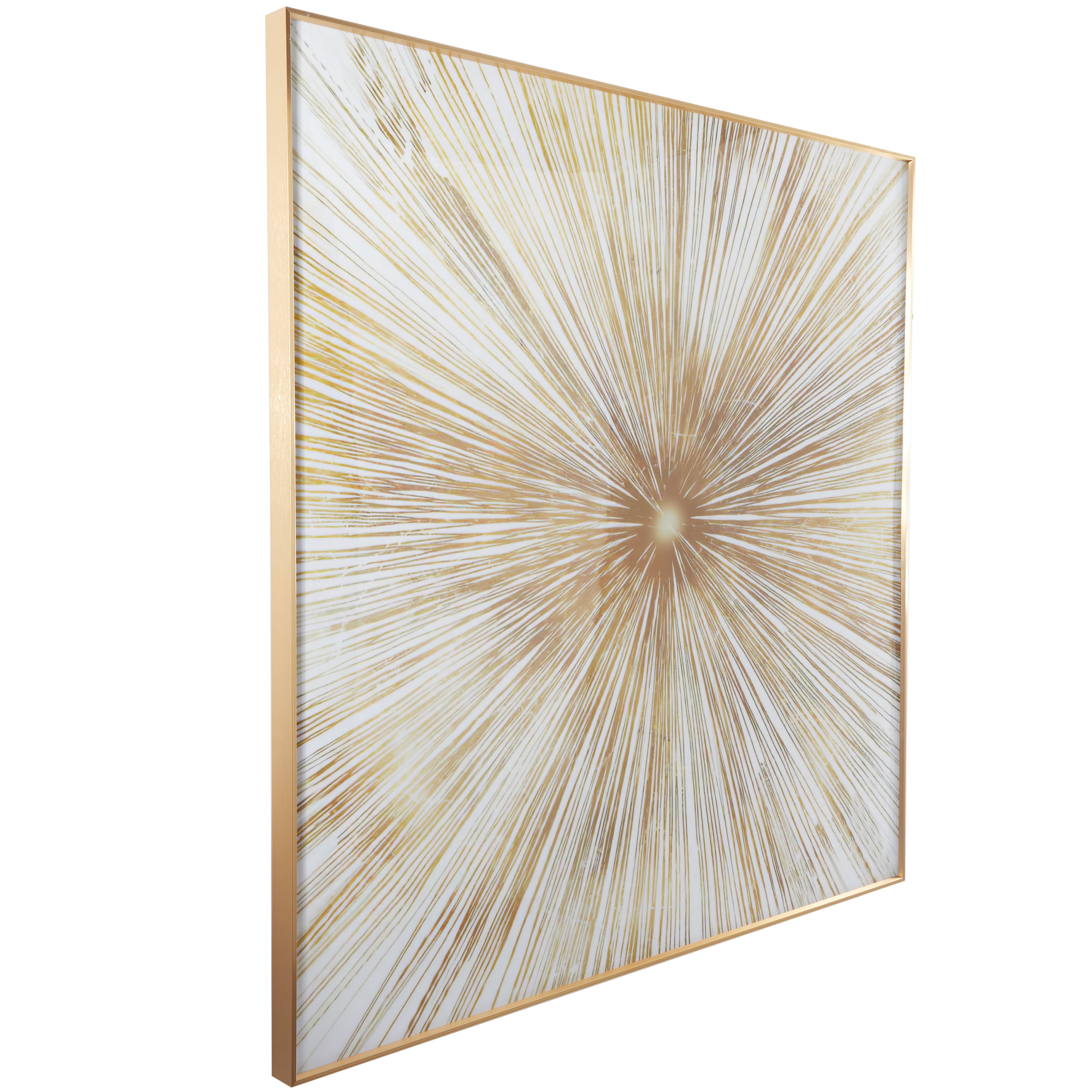 40" x 40" Radial Starburst Framed Wall Art with Gold Aluminum Frame, by CosmoLiving by Cosmopolitan