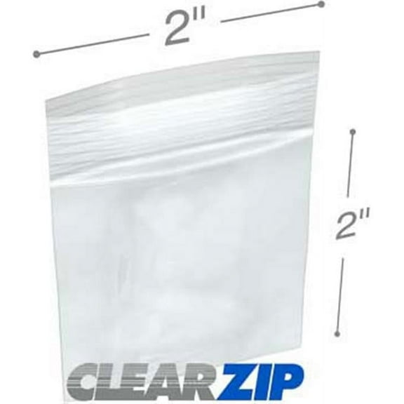 International Plastics CZ20202 2 x 2 in. ClearZip Lock Bags, 0.002 Gauge - Case of 1000