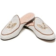 thumbnail image 3 of Journey West Women's Mules Flats with Embroidery Belgian Loafers Slip on Slippers for Women, 3 of 6