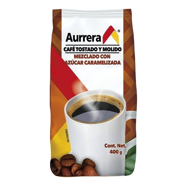 Café Aurrera tostado y molido mezclado con azúcar caramelizada 400 g