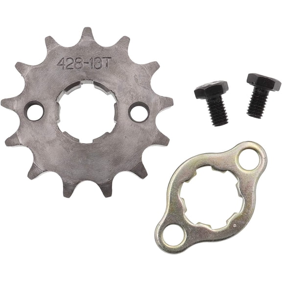 20mm 428 13T Front Engine Sprocket with Retainer Plate & Bolts Compatible with LIFAN LONCIN ZONGSHEN 110cc 125cc 140cc 160cc Engines Chinese ATV Pit Dirt Bike Go Kart Quad Motorcycle Buggy