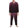 thumbnail image 3 of Naloa Pink Glitter Sparkles A Men’s Pajamas Set - Long Sleeve Button Down Sleep Shirt and Pajama Bottoms Sleepwear Set-X-Large, 3 of 7