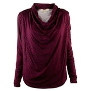 Women's Draped Herringbone-Print Blouse Top-SP-XS