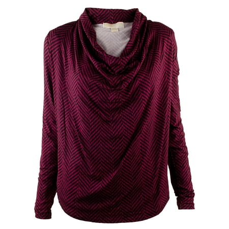 Women's Draped Herringbone-Print Blouse Top-SP-XS