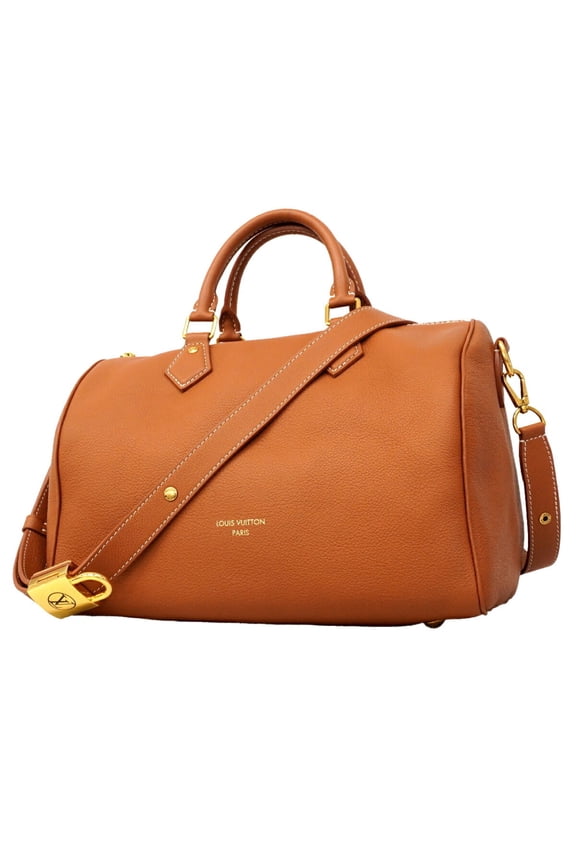 Pre-Owned Louis Vuitton Lowkey Speedy Soft 30 Handbag M24892 Cognac 2-way bag for women OP005471