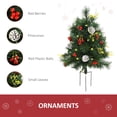 thumbnail image 4 of Christmas Trees HOMCOM 22.5in Christmas Tree 2-Pack Outdoor Pre-Lit Artificial Pine Cordless with 24 Warm White Lights and Stakes,Artificial Christmas Trees, 4 of 10