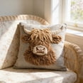 thumbnail image 7 of Lilixerw Vintage Highland Cow Throw Pillow Cover,Imitation Embroidery Linen Style Cushion Cover,Brown Farmhouse Pillowcase Decor for Sofa Bed Chair Living Room Bedroom,17.72x17.72 Inch, 7 of 7