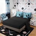 thumbnail image 4 of Erosebridal Grunge Hockey Silhouette Twin Bedding Sets, Sport Bedding Comforter Set for Men and Boys, Black Reversible 7-Piece, 4 of 6