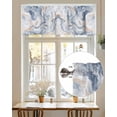 thumbnail image 7 of Marble Texture Valances for Windows Elegant Gray Blue Tone Vortex Effect Valance Rod Pocket Light Filtering Short Window Treatments Curtains for Kitchen Bathroom Living Room Bedroom, 42 x 18 Inch, 7 of 7