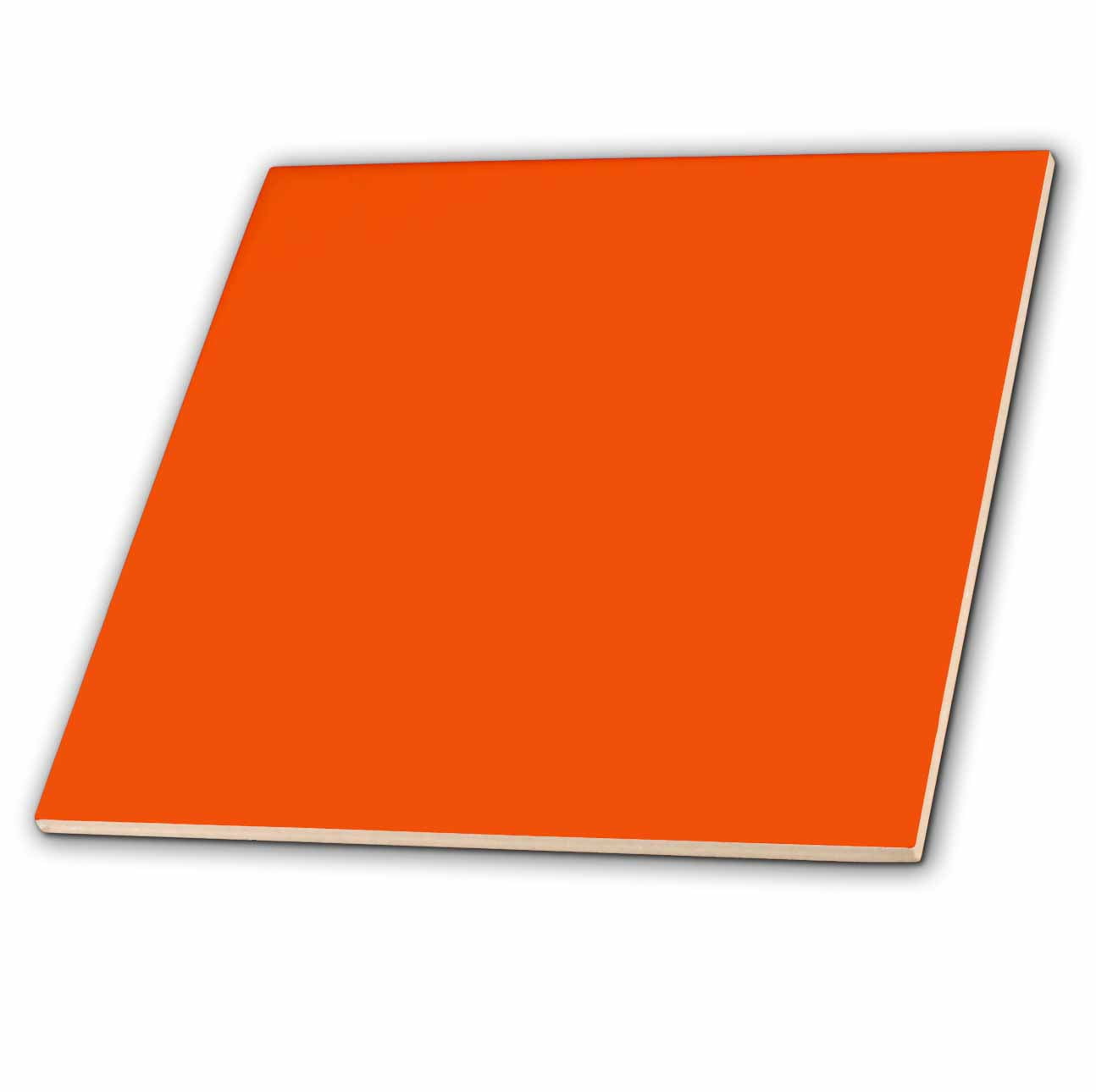 3dRose Bright Orange - Ceramic Tile, 12-inch