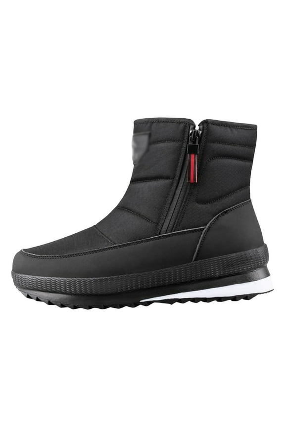 Men's Snow Ankle Boots Winter Warm Outdoor Walking Shoes Waterproof Slip on Short Booties