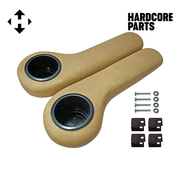 Hardcore Parts Golf Cart Rear Seat Armrest Cushion w/t Cup Holder (Tan)