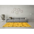 thumbnail image 3 of Ahgly Company Indoor Square Abstract Yellow Modern Area Rugs, 6' Square, 3 of 4