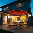 thumbnail image 3 of Costway 10FT Patio Offset Umbrella Solar LED 360degrees Rotation Orange, 3 of 10