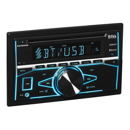 Restored Premium BOSS Audio Systems 660BRGB Car Audio Stereo System Double Din Bluetooth Audio and Calling Head Unit CD Player USB AUX Input AM/FM Radio Receiver Multicolor (Refurbished) Restored Premium BOSS Audio Systems 660BRGB Car Audio Stereo System Double Din Bluetooth Audio and Calling Head Unit CD Player USB AUX Input AM/FM Radio Receiver Multicolor (Refurbished)