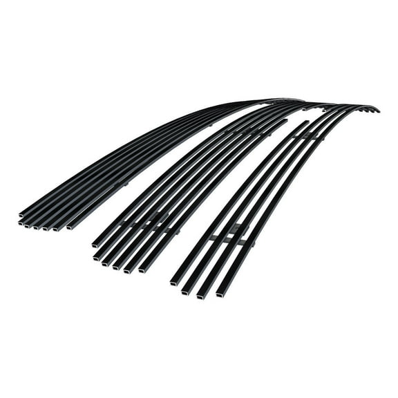 APS Premium Stainless Steel Black 8x6 Horizontal Billet Grille Compatible with Chevy Silverado 1500 2007-2013 Combo N19-J26876C