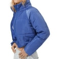 thumbnail image 3 of FOCUSNORM Women Cropped Puffer Jacket Cotton-Padded Stand Collar Long Sleeve Zip-Up Quilted Puffy Short Down Coats, 3 of 8