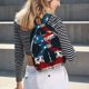 thumbnail image 5 of Disketp American Flag Skull print Canvas Backpack Lightweight Travel Daypack Student Rucksack Laptop Backpack-, 5 of 5