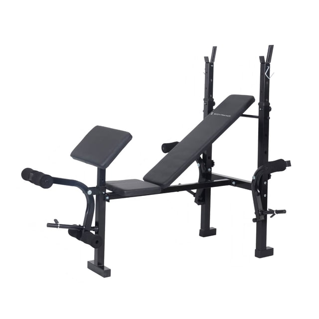 Banca para Ejercicio BodyTrainer Multiposicion Respaldo Ajustable Press con Banco Scott y Rodillo para Piernas
