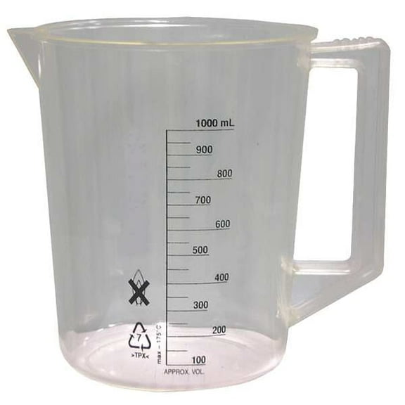 Beaker, Handle, 1000mL, Polymethylpentene (Formerly Lab Safety Supply)