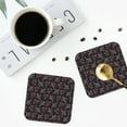 thumbnail image 5 of Disketp Black Roosters Funny Coasters,6 Pcs Leather Coasters with Holder, Perfect Housewarming Hostess Gifts,Protect Furniture from Water Marks Scratch and Damage,Square, 5 of 7