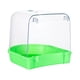 thumbnail image 2 of Baño para pájaros para jaula, accesorio de juguete colgante para baño de pájaros, ducha transparente para loros y periquitos. Verde, 2 of 8