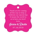 thumbnail image 1 of Darling Souvenir Custom Wedding Thank You Message Gift Tags Personalized Party Favor Hang Paper Tags-Magenta-100 Tags, 1 of 1