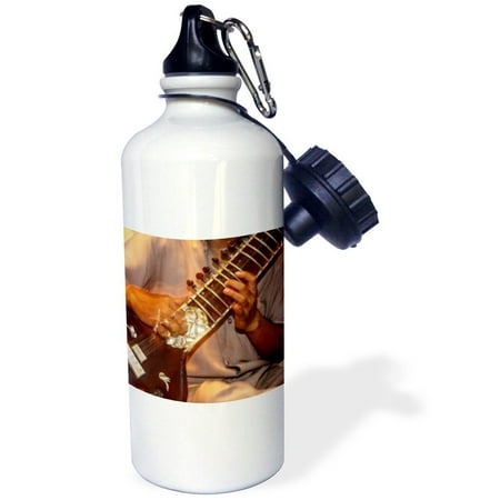 3dRose Sitar player, Varanasi, Sports Water Bottle, 21oz