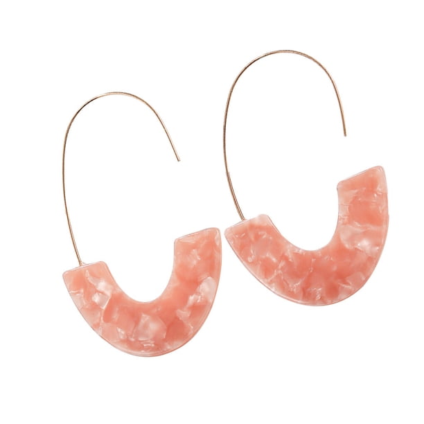 Pendientes en forma de U Sonducket con estampado de leopardo rosa