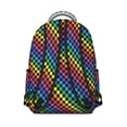 thumbnail image 3 of Rainbow Checkerboard Backpack for School,Cute School Bag,Schoolbag with Adjustable Shoulder Straps & Padded Back,15.3"x11"x7.1".﻿, 3 of 6