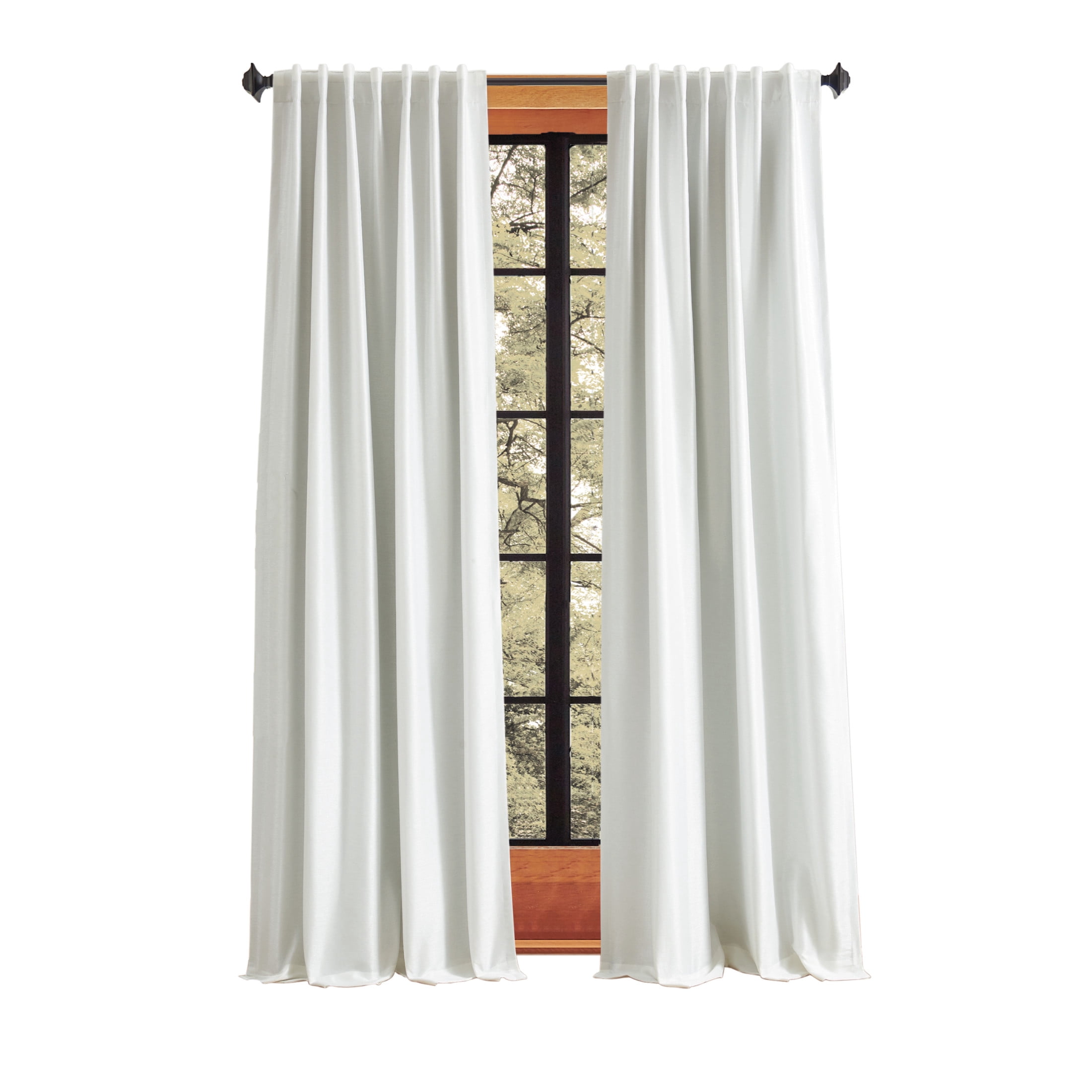 Martha Stewart Spellbound Curtain Panel Pair, White, Pole Top/Back Tab, Blackout, Indoor, Adult, 2 Piece Set, 50" x 95"