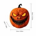 thumbnail image 2 of Halloween Pumpkin Decorative Light Sound Activated Glowing LED 1 Piece Battery Powered Scary Jack O Lantern Decor for Indoor Outdoor Yard Patio Porch Table Desktop Halloween Party Decoration, 2 of 8