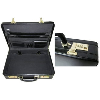 Lawson Brown Leather Attache Case, Slim Design Briefcase with