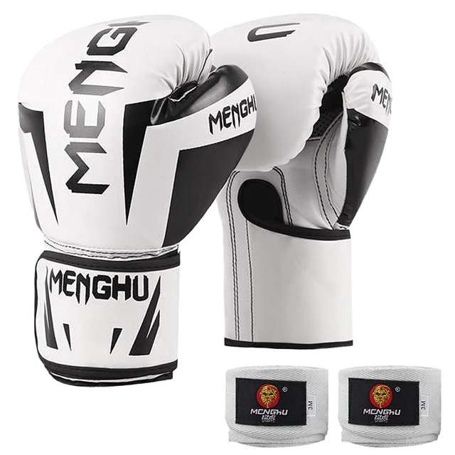 Manoplas de boxeo Guantes de boxeo con correas de soporte de muñeca Kick Boxing Muay Thai Punching T Tomshoo Manoplas de boxeo