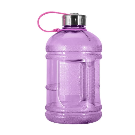 1/2 Gallon (64 oz.) BPA FREE Plastic Water Bottle w/ 48mm Steel (Best 1 2 Gallon Water Jug)
