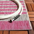thumbnail image 3 of SAFAVIEH Courtyard Patrice Striped Indoor/Outdoor Area Rug, Light Grey/Fuchsia, 5'3" x 7'7", 3 of 9