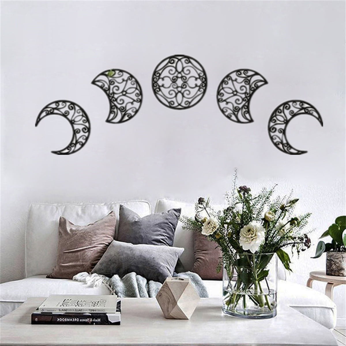 Ornament luminescent Lunar Eclipse Wall Stickers Moon Phase decals 3D Mural