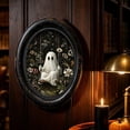 thumbnail image 7 of Framed Vintage Library Ghost Wall Art - Halloween Picture Decor, Cute Ghost Print, Halloween Wall Decor for Living Room Bedroom Home Office, 7 of 7