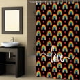 thumbnail image 2 of Fabric Shower Curtain, Rainbow Striped Love Heart Black Shower Curtains with 12 Hooks Waterproof Machine Washable Bath Curtains for Bathroom,72 x 96in, 2 of 6