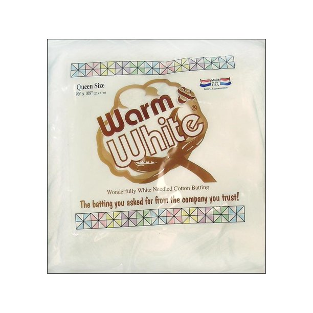Warm & White Cotton Batting Queen 90x108