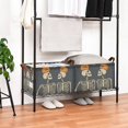 thumbnail image 3 of Yayeee Foldable Storage Basket for Shelves with Handles Waterproof Cloth Bins, Halloween Skeletons, 3 of 7