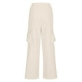thumbnail image 5 of tarylea Cargo Pants for Women Elastic Waist Pants with Multi Pockets Straight Wide Leg Trousers Casual Loose Athletic Pants, 5 of 5