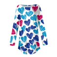thumbnail image 5 of Inglocry Valentine's Day Women's Funny Heart Print Shirt Fashion Casual Long Sleeve Shirts 2026 Crew Neck Pullover Top Blue L, 5 of 5